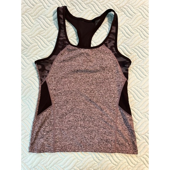 Unbranded Tops - Space Dye Mesh Racerback Activewear Tank Top Heather Gray Black L/XL RN148903